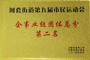 河套街道第九屆市民運(yùn)動(dòng)會(huì)企事業(yè)組團(tuán)體總分第二名